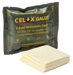 Celox z-fold gauze - blood clotting dressing